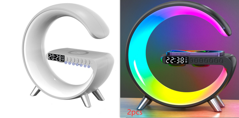 New Intelligent G Shaped LED Lamp Bluetooth Speake Wireless Charger Atmosphere Lamp App Control For Bedroom Home Decor 11