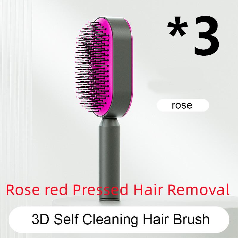 Self Cleaning Hair Brush For Women One-key Cleaning Hair Loss Airbag Massage Scalp Comb Anti-Static Hairbrush 51