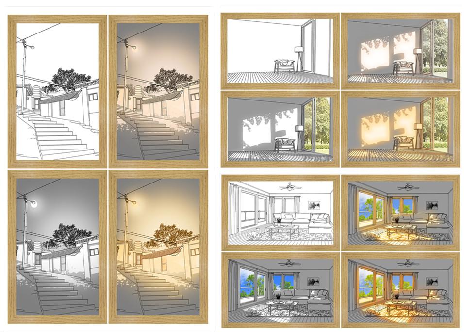 Illuminated Picture LED Decorative Light Painting Bedside Picture Style Creative Modern Simulate Sunshine Drawing Night Light Gift 17