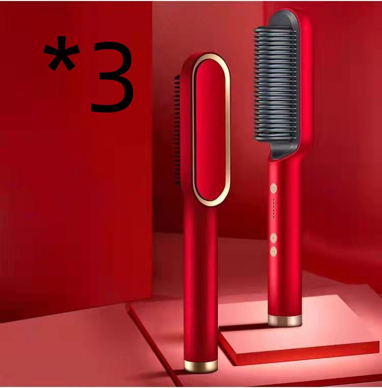 New 2 In 1 Hair Straightener Hot Comb Negative Ion Curling Tong Dual-purpose Electric Hair Brush 36