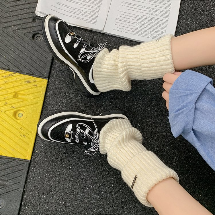 Noble Retro Black And White Color Block Sneakers For Women, 2026 Spring Autumn New Lace-up Soft Sole Comfortable Versatile Casual Board Shoes 6