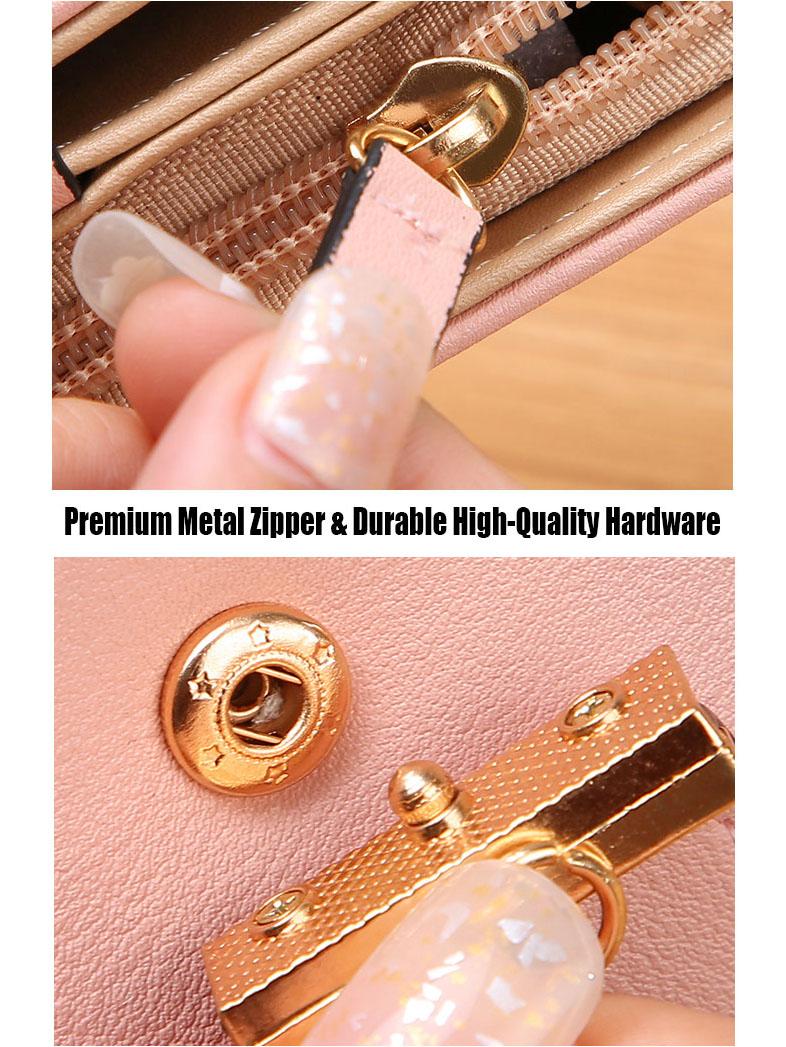 Women's Fashion Long Wallet Clutch - Elegant Hollow Out Leaf Design Zipper Closure Wristlet Handbag With Card Slots & Phone Compartment, Trendy Evening Purse For Ladies & Girls 4