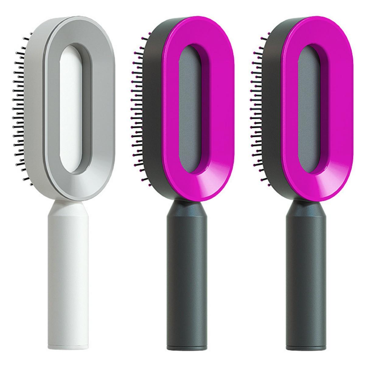 Self Cleaning Hair Brush For Women One-key Cleaning Hair Loss Airbag Massage Scalp Comb Anti-Static Hairbrush 62