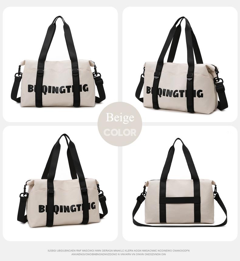 Women's Fashion Letter Print Gym Duffel Bag - Wet & Dry Separation Yoga Fitness Tote, Weekender Overnight Shoulder Bag For Travel 3