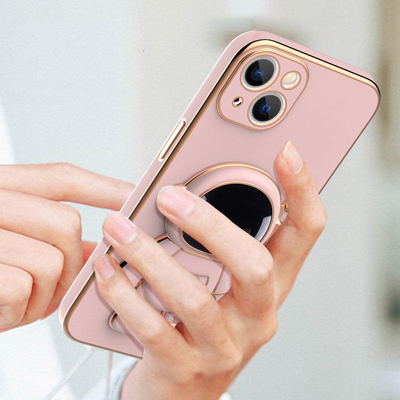 3D Astronaut Phone Case Anti-Drop Electroplating Bracket 3