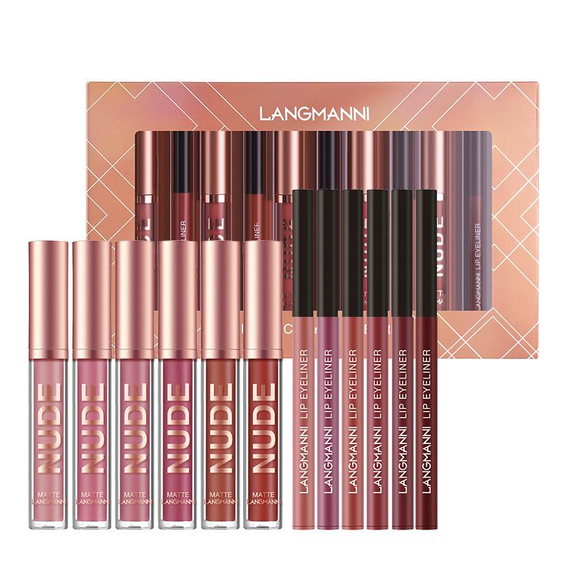 Lip Liner And Lipstick Makeup 12 Pcs Set 6 Matte Lipstick 6 Lip Liner Pens Waterproof Long Lasting Matte Lipstick Beauty Cosmetics Makeup Gift For Girls Lipstick Set 5