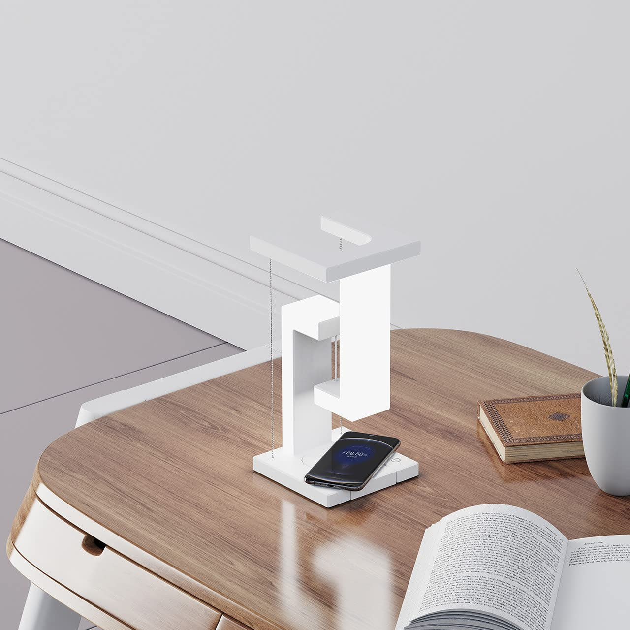 Creative Smartphone Wireless Charging Suspension Table Lamp Balance Lamp Floating For Home Bedroom 6