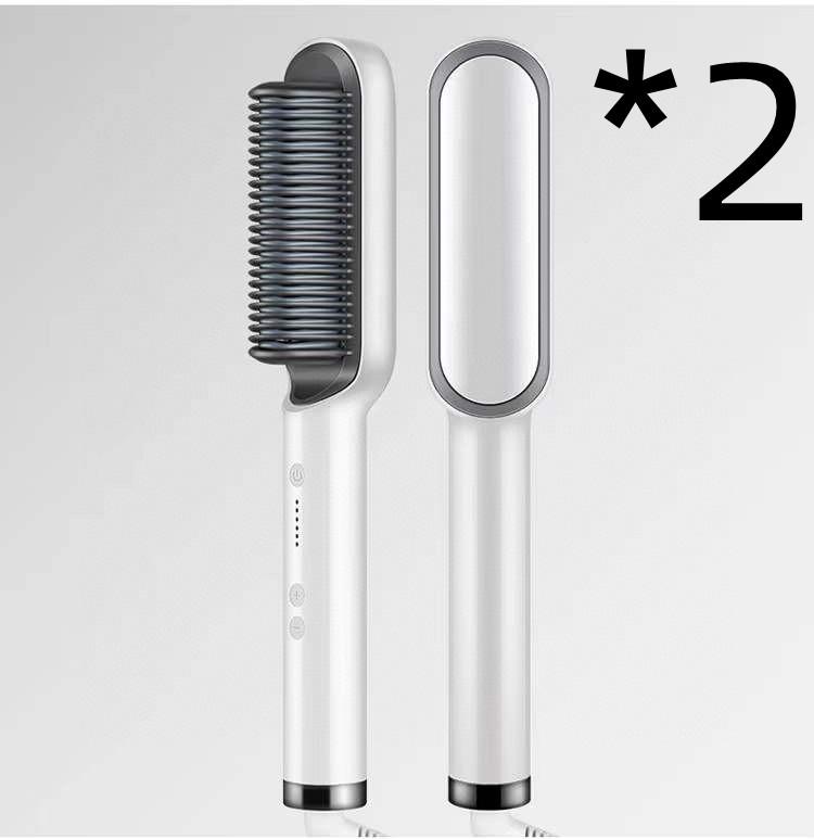 New 2 In 1 Hair Straightener Hot Comb Negative Ion Curling Tong Dual-purpose Electric Hair Brush 41