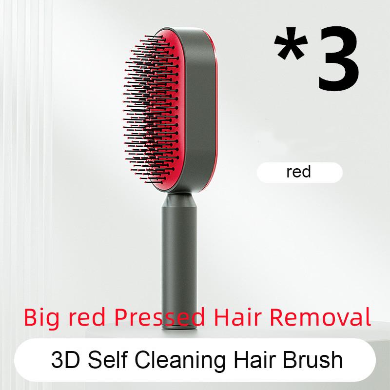 Self Cleaning Hair Brush For Women One-key Cleaning Hair Loss Airbag Massage Scalp Comb Anti-Static Hairbrush 53