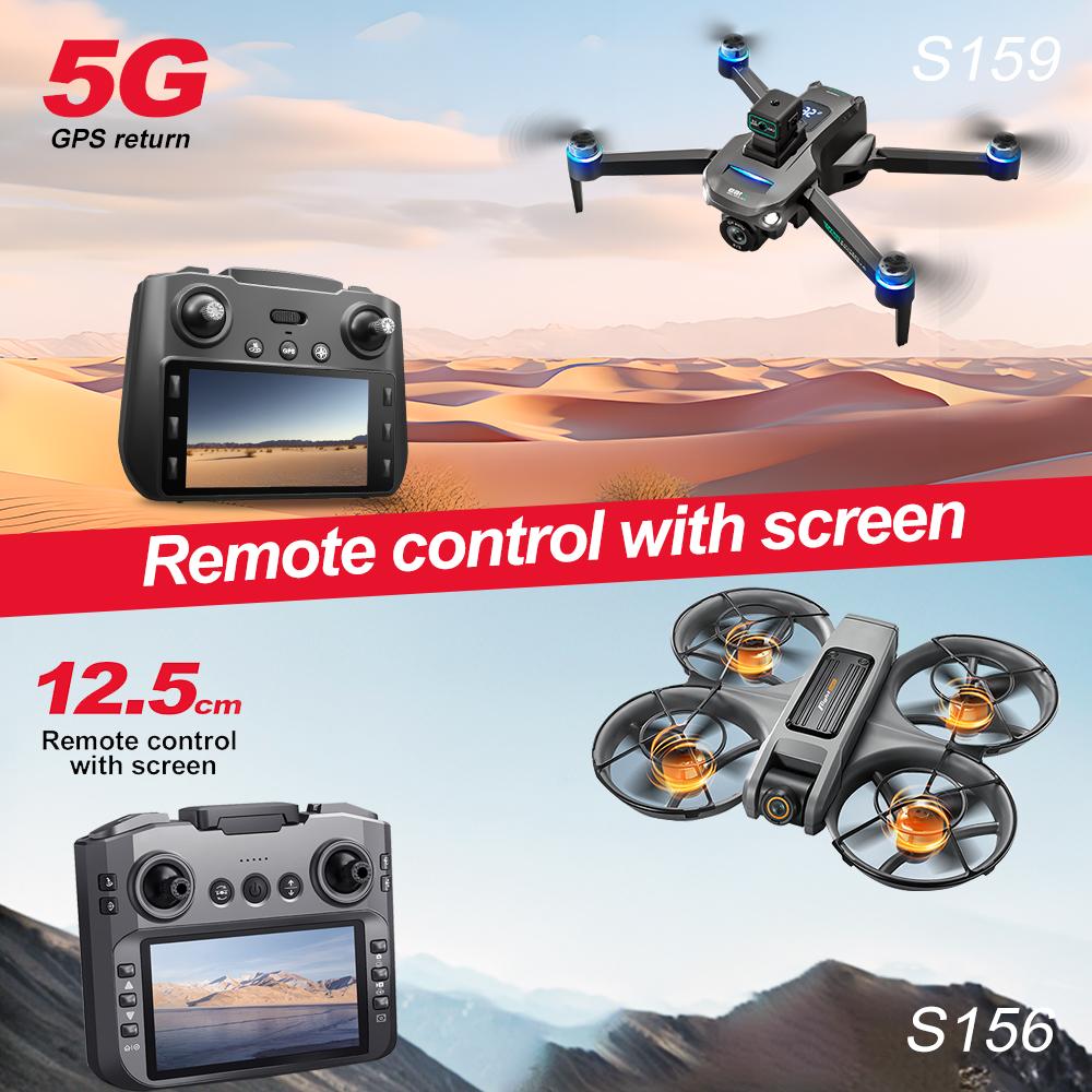 S156 8K Dual Camera Drone With 5.9 Inch HD Screen Remote Controller Brushless Motor Long Battery Life Foldable FPV Quadcopter For Aerial Photography Beginners 3