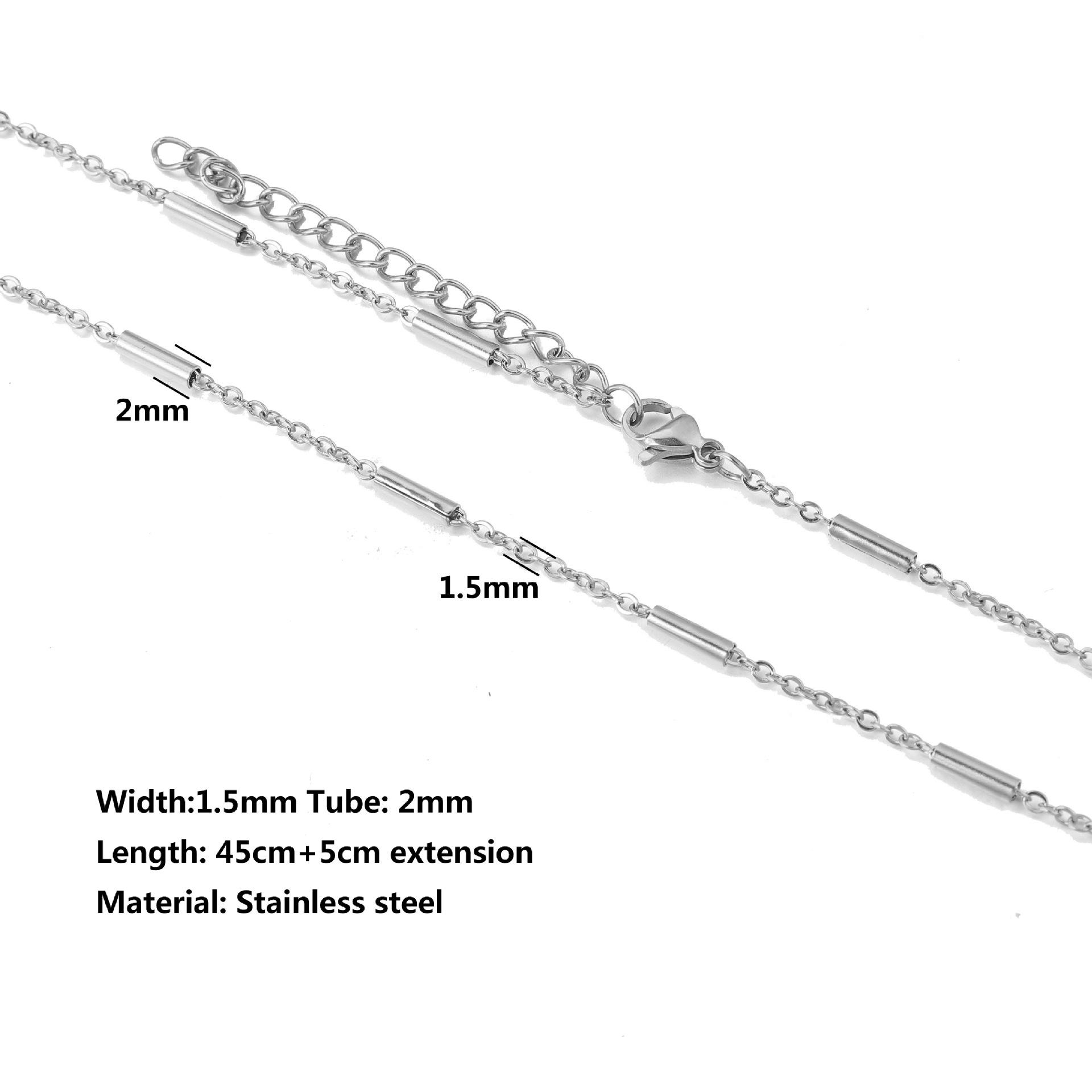 Stainless Steel Water Ripple Chain With Chain Collarbone Chain 6