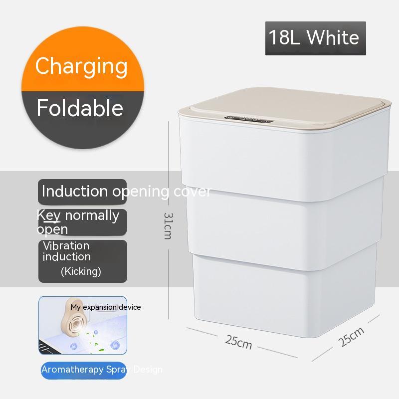 Smart Trash Can With Lid For Bedroom And Living Room Kitchen Storage Box Trash Can Induction Small Car Box Automatic Smart Dustbin Smart Trash Bin 9