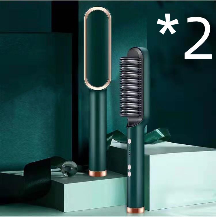 New 2 In 1 Hair Straightener Hot Comb Negative Ion Curling Tong Dual-purpose Electric Hair Brush 29