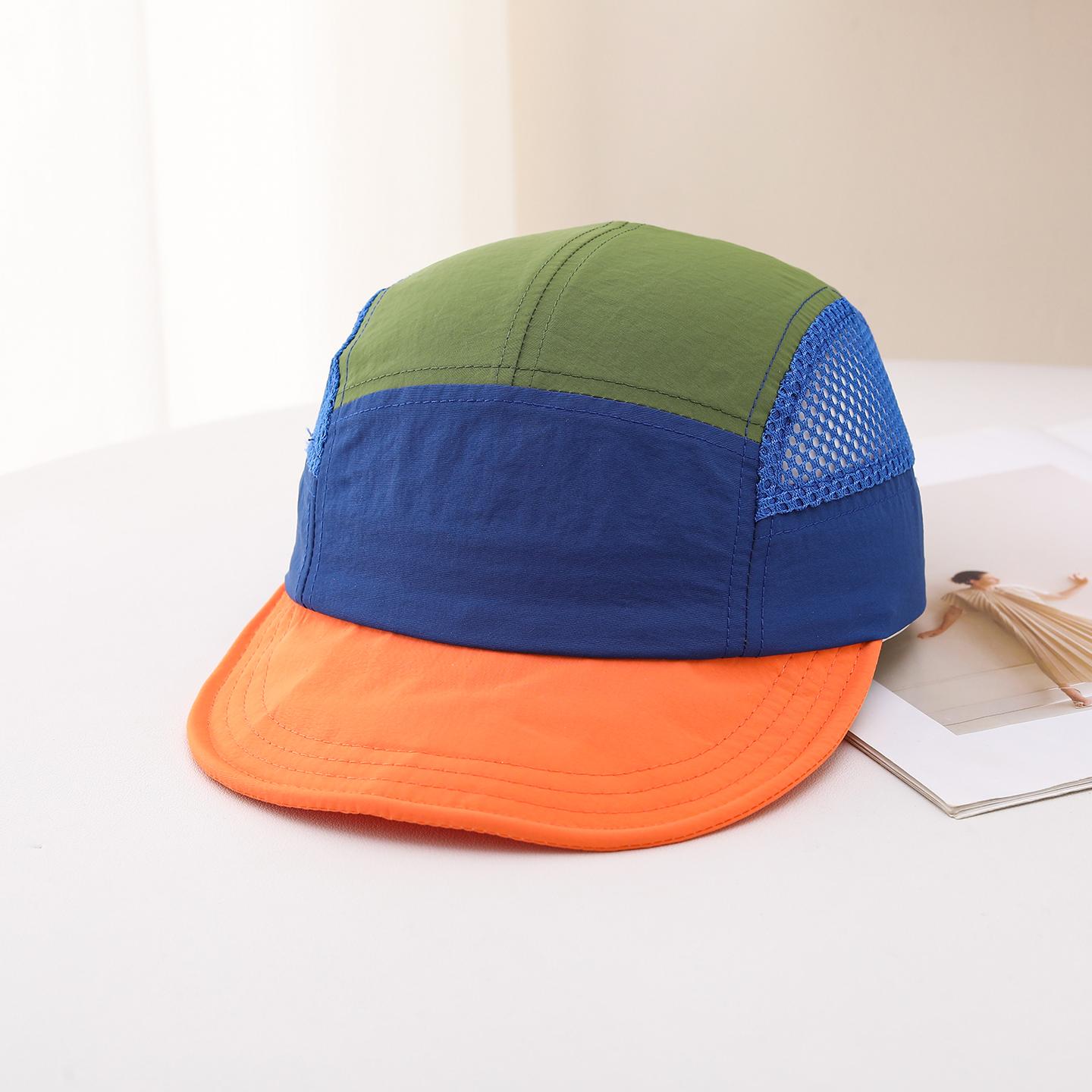 Multi-color Stitched Mesh Fabric, Lightweight And Breathable, Simple And Casual Style. This Baseball Cap With A Flat Brim Is Suitable For Sports, Travel And Daily Use. 8