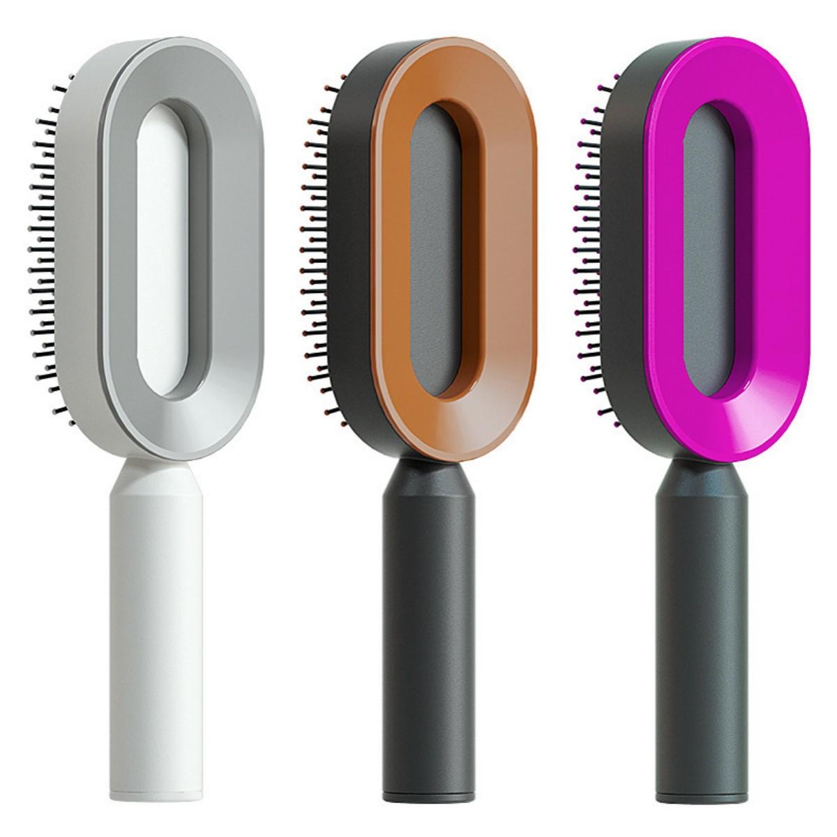 Self Cleaning Hair Brush For Women One-key Cleaning Hair Loss Airbag Massage Scalp Comb Anti-Static Hairbrush 66