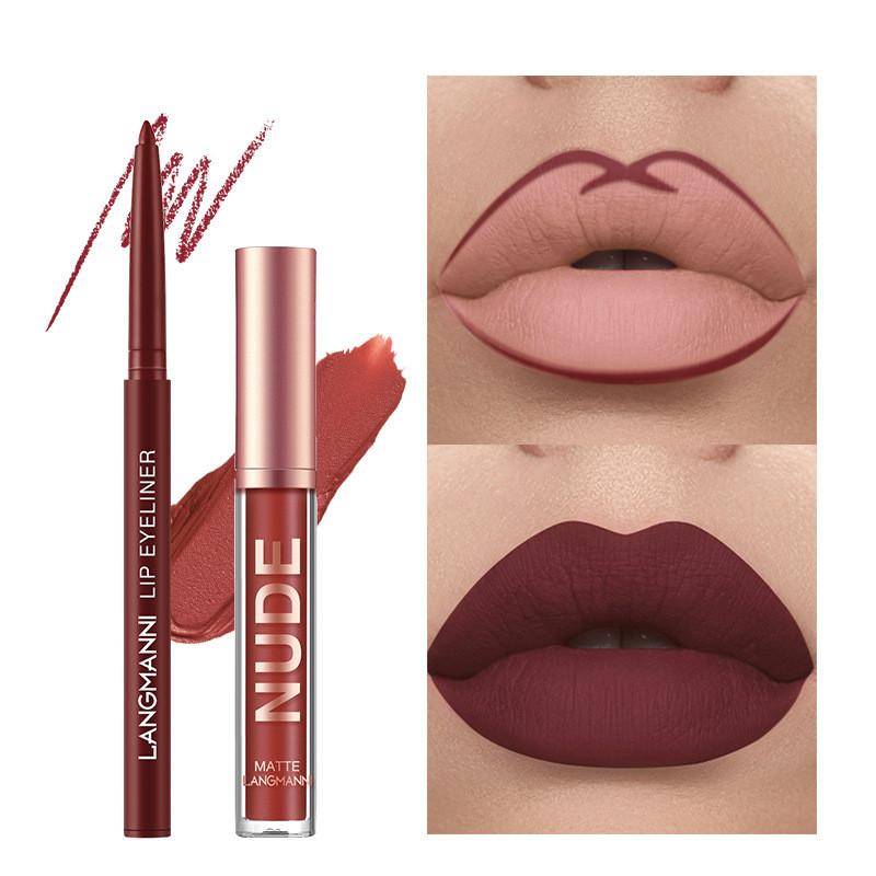Lip Liner And Lipstick Makeup 12 Pcs Set 6 Matte Lipstick 6 Lip Liner Pens Waterproof Long Lasting Matte Lipstick Beauty Cosmetics Makeup Gift For Girls Lipstick Set 6