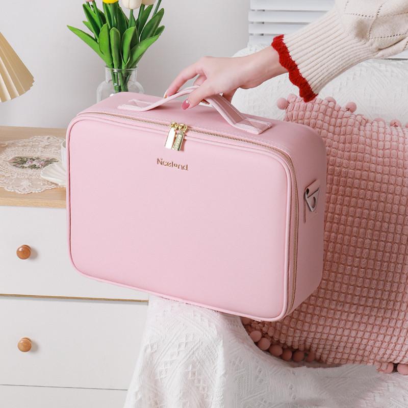 Smart LED Cosmetic Case With Mirror Cosmetic Bag Large Capacity Fashion Portable Storage Bag Travel Makeup Bags 3