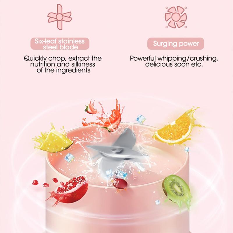 Multi-Function Portable Blender Electric Juicer Cup Sports Bottle Fruit Blender USB Rechargeable Smoothie Blender Fruits Juicer Extractor 6
