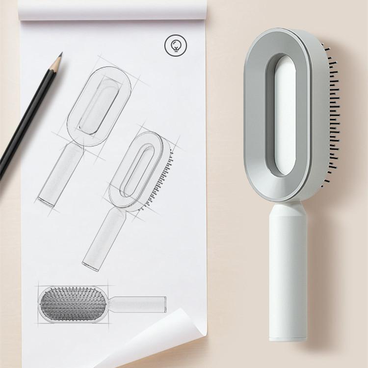 Self Cleaning Hair Brush For Women One-key Cleaning Hair Loss Airbag Massage Scalp Comb Anti-Static Hairbrush 6