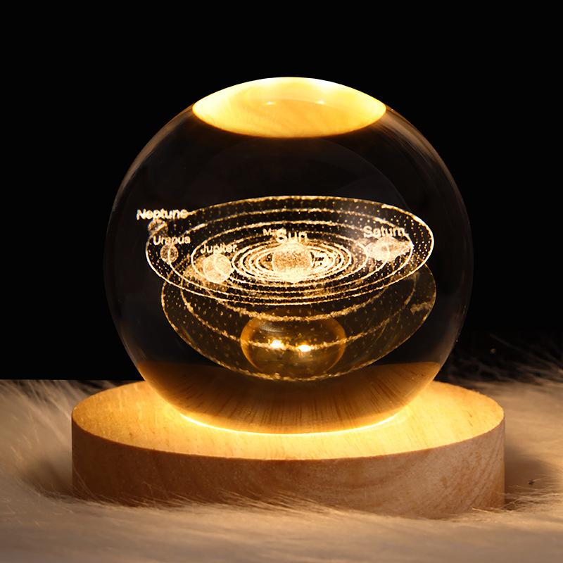 Luminous Starry Sky And Planets Moon Moon Crystal Ball Small Night Lamp Projection Ambience Light Creative Gift New Strange Gift 4