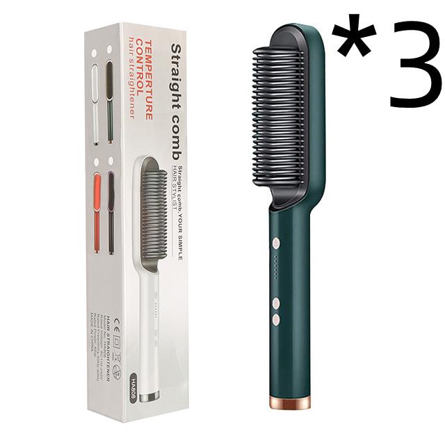 New 2 In 1 Hair Straightener Hot Comb Negative Ion Curling Tong Dual-purpose Electric Hair Brush 27