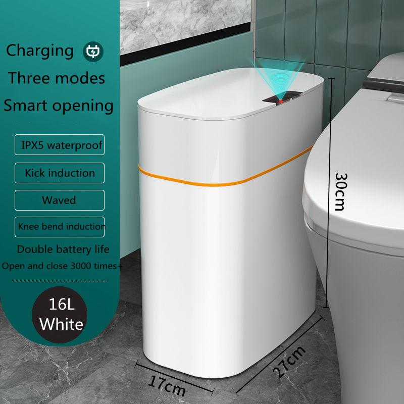 Smart Trash Can With Lid For Bedroom And Living Room Kitchen Storage Box Trash Can Induction Small Car Box Automatic Smart Dustbin Smart Trash Bin 12