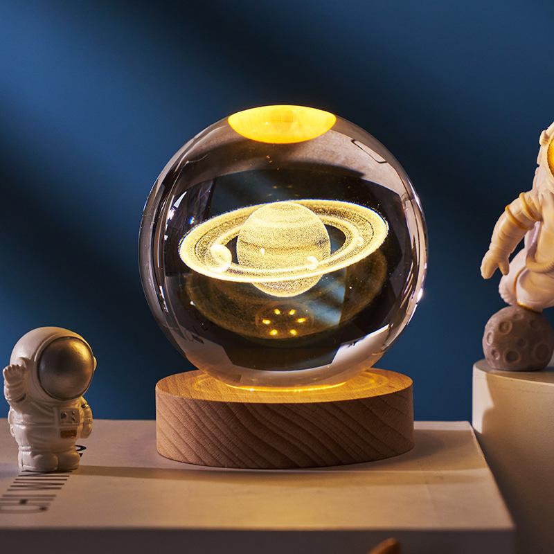 Luminous Starry Sky And Planets Moon Moon Crystal Ball Small Night Lamp Projection Ambience Light Creative Gift New Strange Gift 15