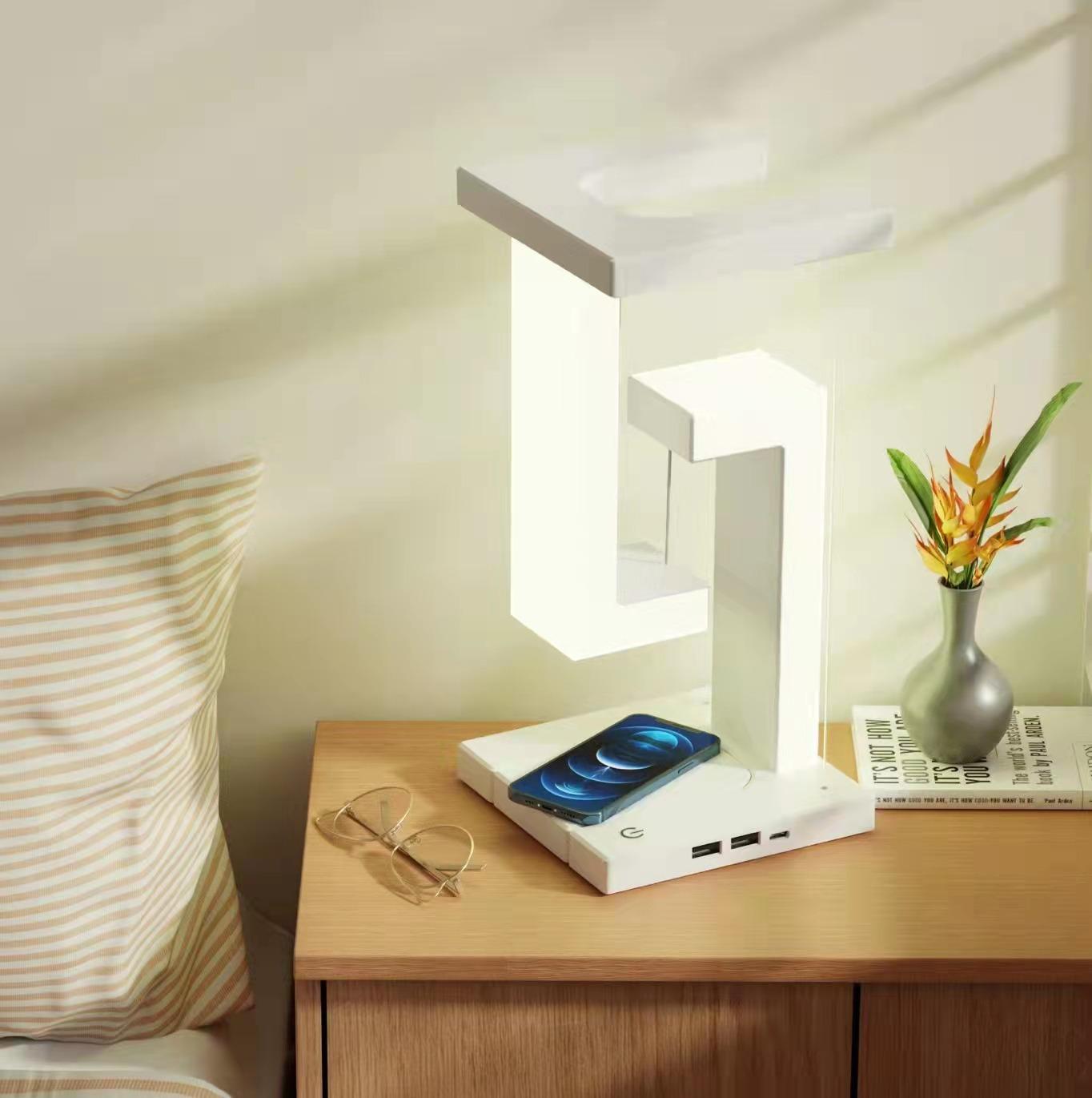 Creative Smartphone Wireless Charging Suspension Table Lamp Balance Lamp Floating For Home Bedroom 4