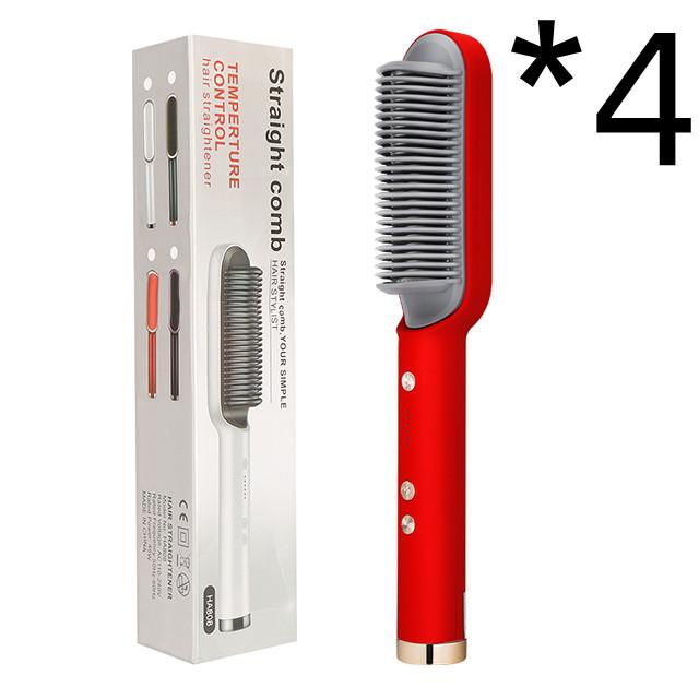New 2 In 1 Hair Straightener Hot Comb Negative Ion Curling Tong Dual-purpose Electric Hair Brush 34