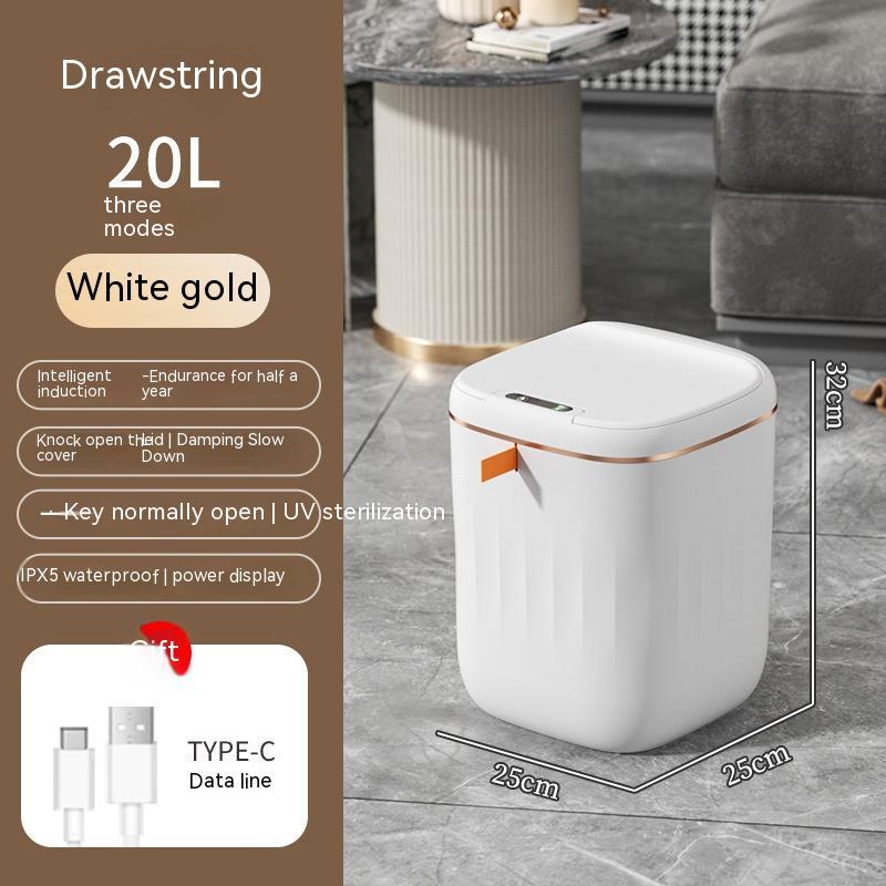 Smart Trash Can With Lid For Bedroom And Living Room Kitchen Storage Box Trash Can Induction Small Car Box Automatic Smart Dustbin Smart Trash Bin 22