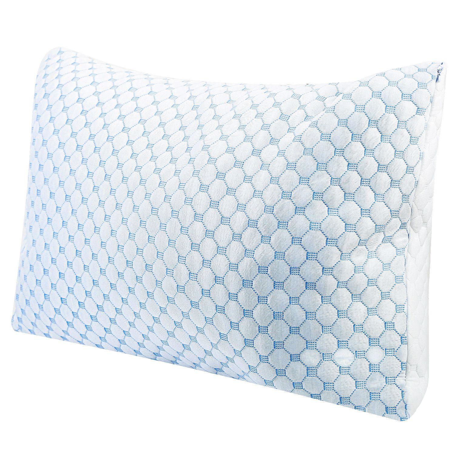 2Pcs Or 1Pc Cooling Memory Foam Pillow Ventilated Soft Bed Pillow With Cooling Gel Infused Memory Foam Machine Washable 11