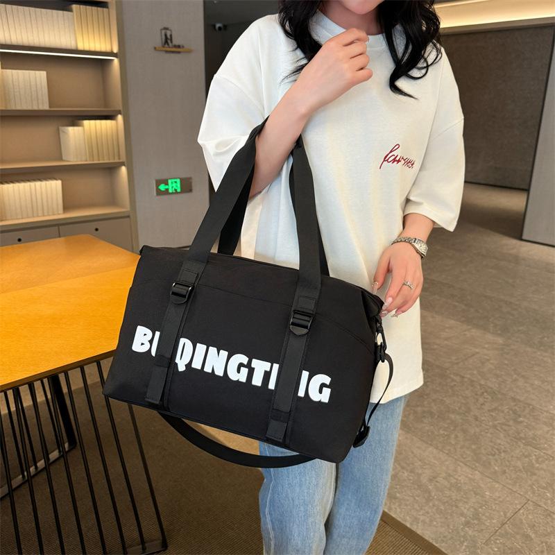 Women's Fashion Letter Print Gym Duffel Bag - Wet & Dry Separation Yoga Fitness Tote, Weekender Overnight Shoulder Bag For Travel 13