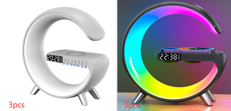 New Intelligent G Shaped LED Lamp Bluetooth Speake Wireless Charger Atmosphere Lamp App Control For Bedroom Home Decor 4