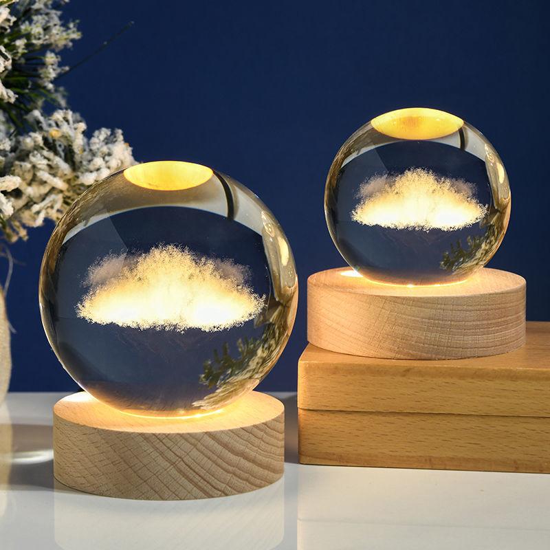 Luminous Starry Sky And Planets Moon Moon Crystal Ball Small Night Lamp Projection Ambience Light Creative Gift New Strange Gift 25