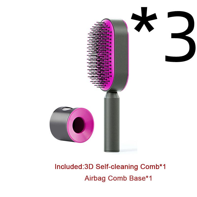 Self Cleaning Hair Brush For Women One-key Cleaning Hair Loss Airbag Massage Scalp Comb Anti-Static Hairbrush 27