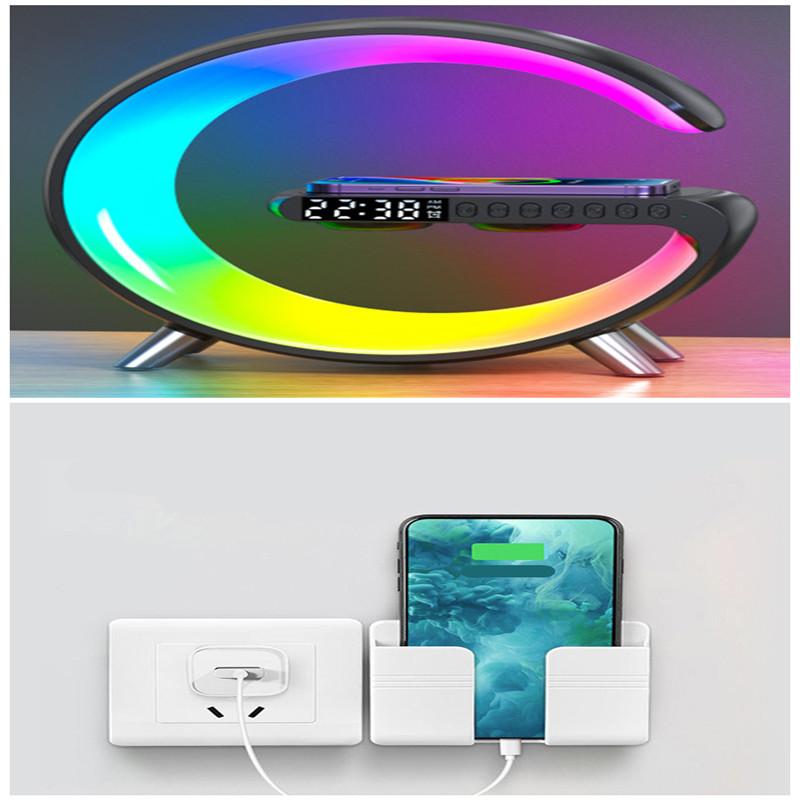 New Intelligent G Shaped LED Lamp Bluetooth Speake Wireless Charger Atmosphere Lamp App Control For Bedroom Home Decor 29