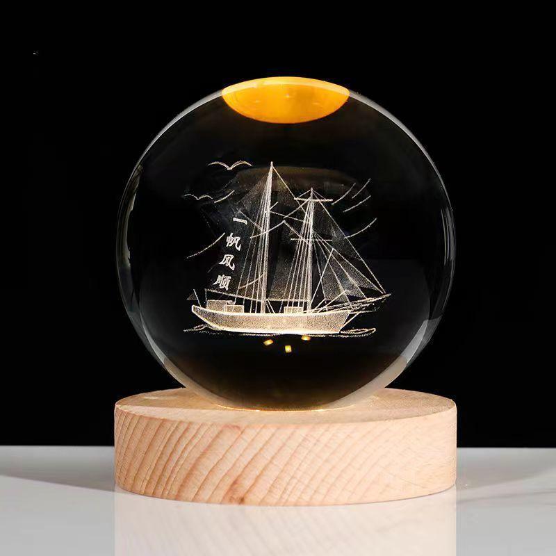 Luminous Starry Sky And Planets Moon Moon Crystal Ball Small Night Lamp Projection Ambience Light Creative Gift New Strange Gift 19