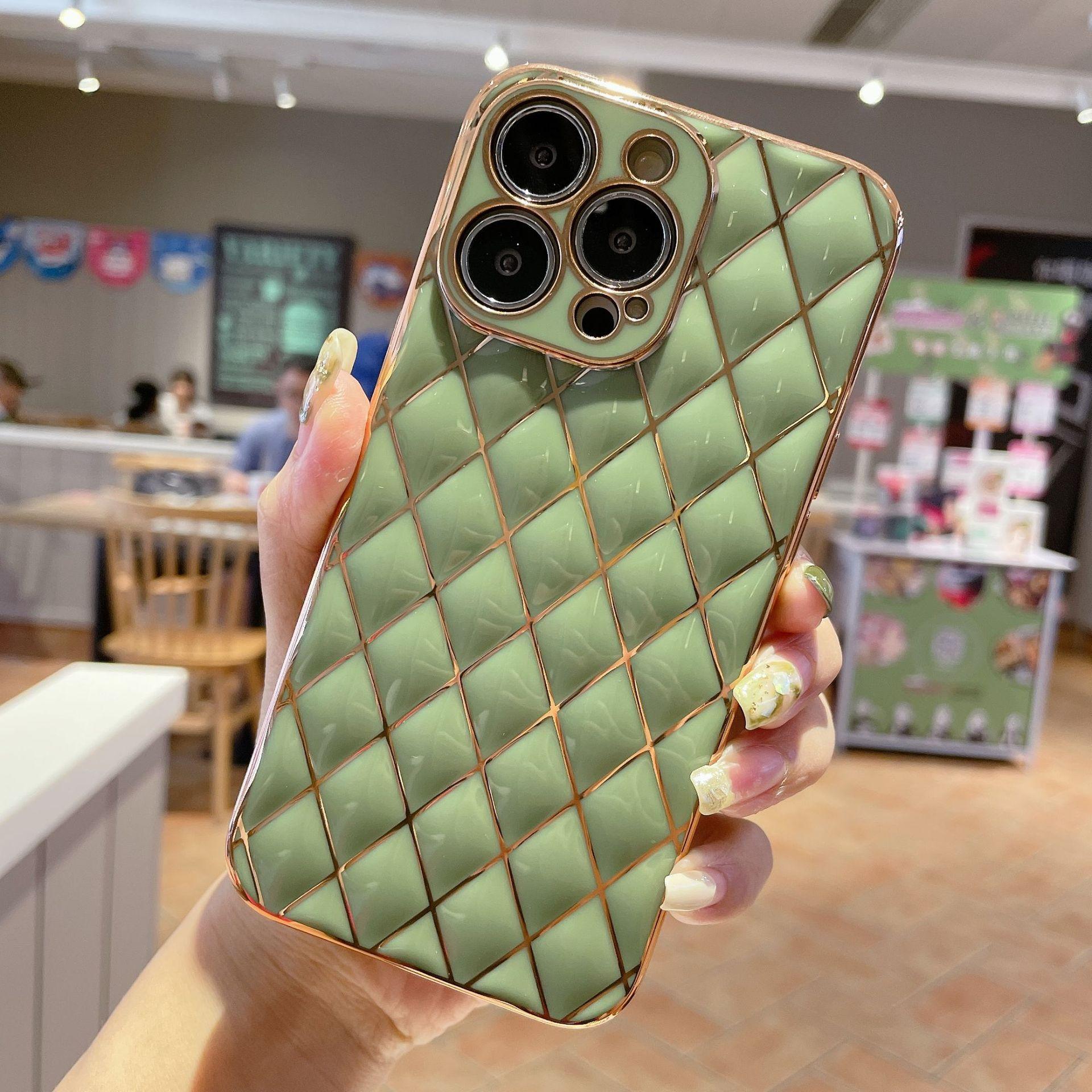 Mobile Phone Shell Plating 6D Laser Engraved Lambskin 3