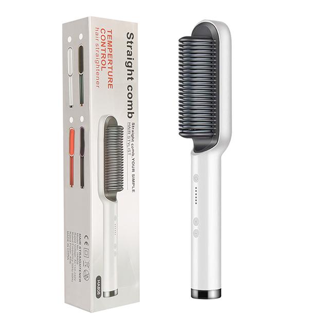 New 2 In 1 Hair Straightener Hot Comb Negative Ion Curling Tong Dual-purpose Electric Hair Brush 13
