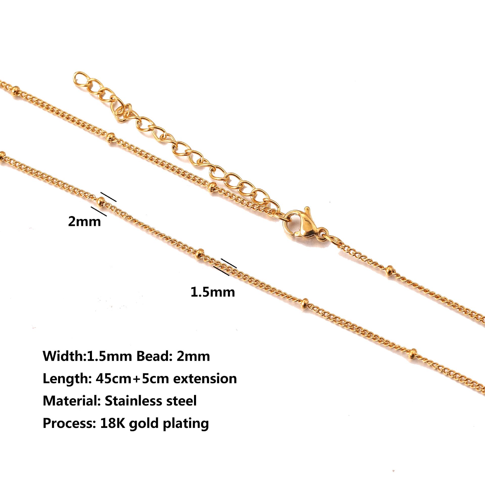 Stainless Steel Water Ripple Chain With Chain Collarbone Chain 8