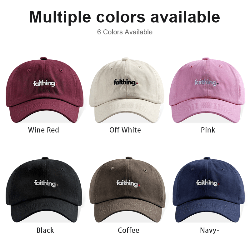 Religious Christian Faithing Letter Embroidery Black Vintage Casual Unisex Baseball Cap 5