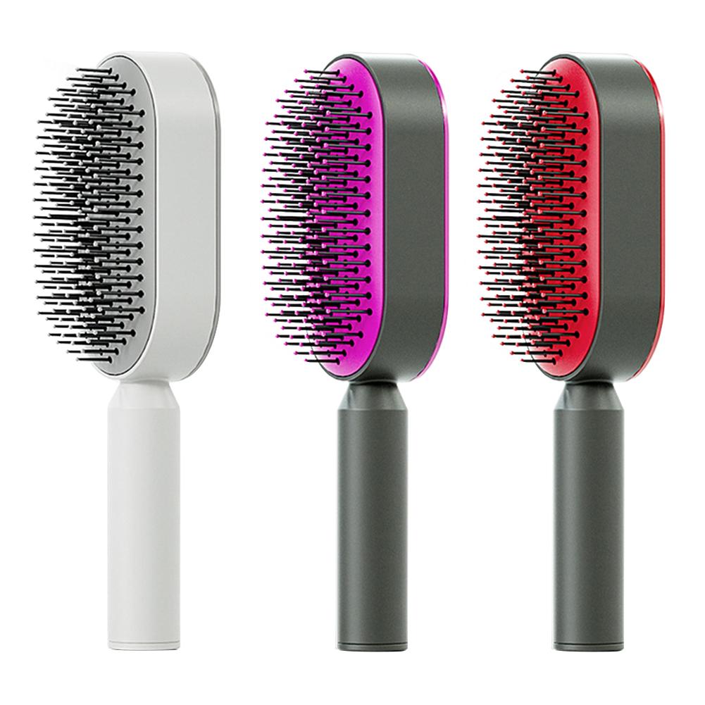 Self Cleaning Hair Brush For Women One-key Cleaning Hair Loss Airbag Massage Scalp Comb Anti-Static Hairbrush 3