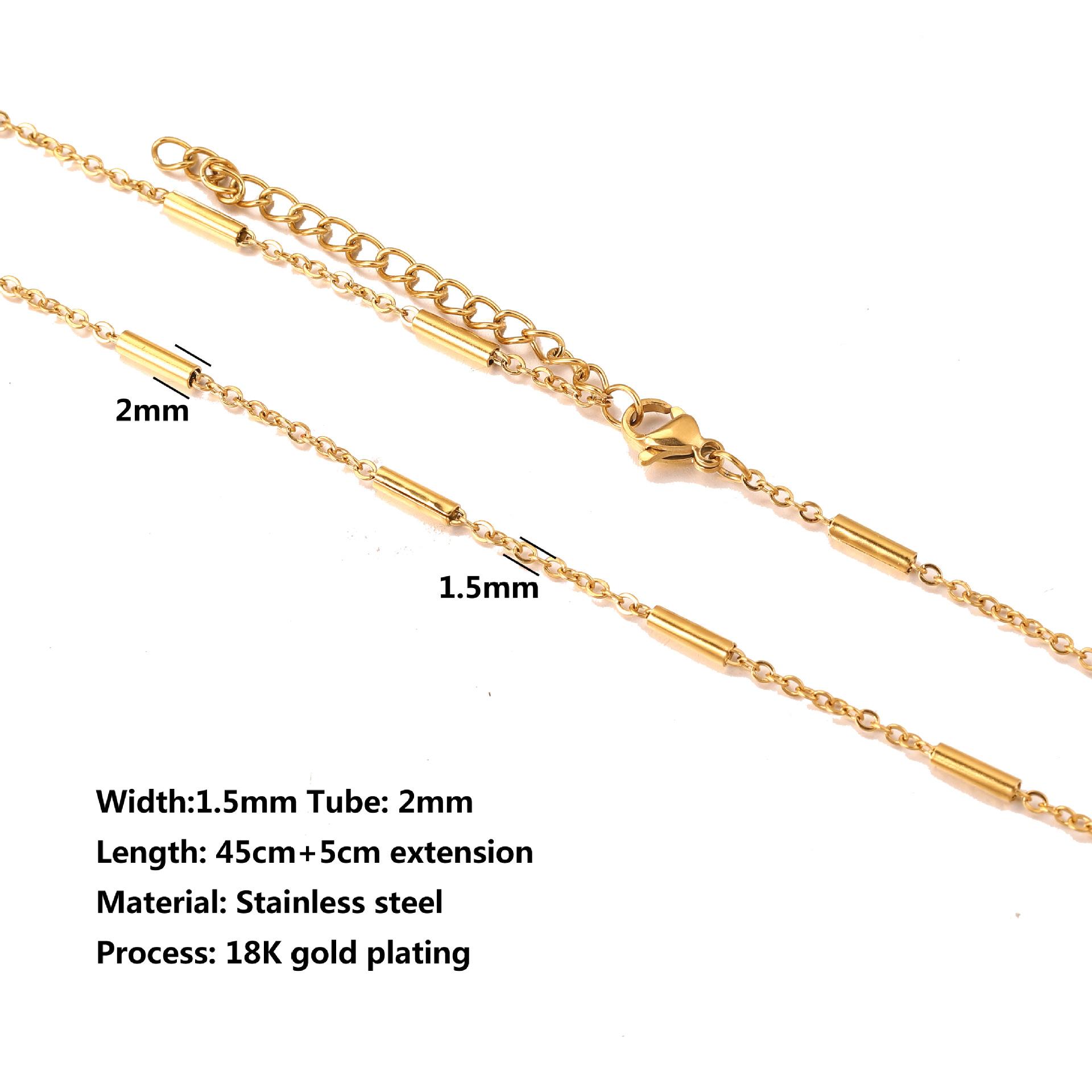 Stainless Steel Water Ripple Chain With Chain Collarbone Chain 9