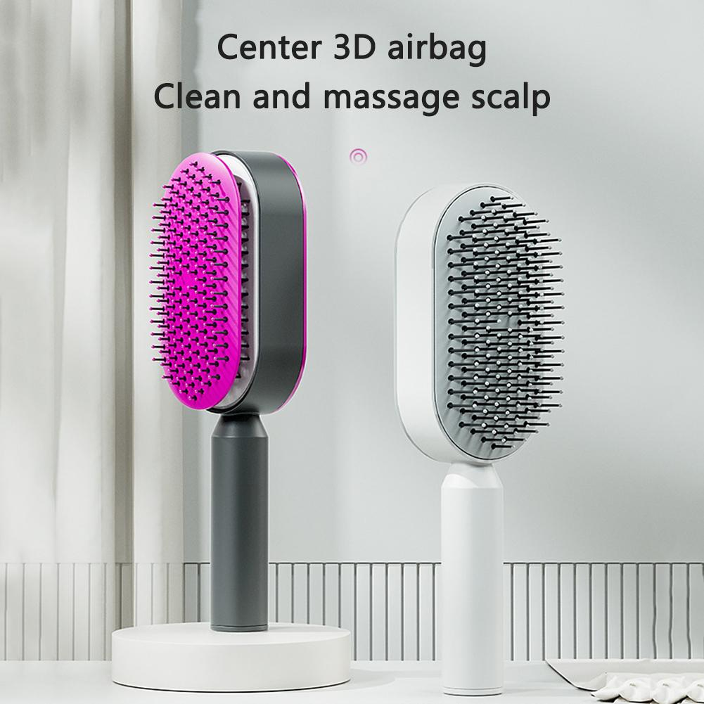 Self Cleaning Hair Brush For Women One-key Cleaning Hair Loss Airbag Massage Scalp Comb Anti-Static Hairbrush 4