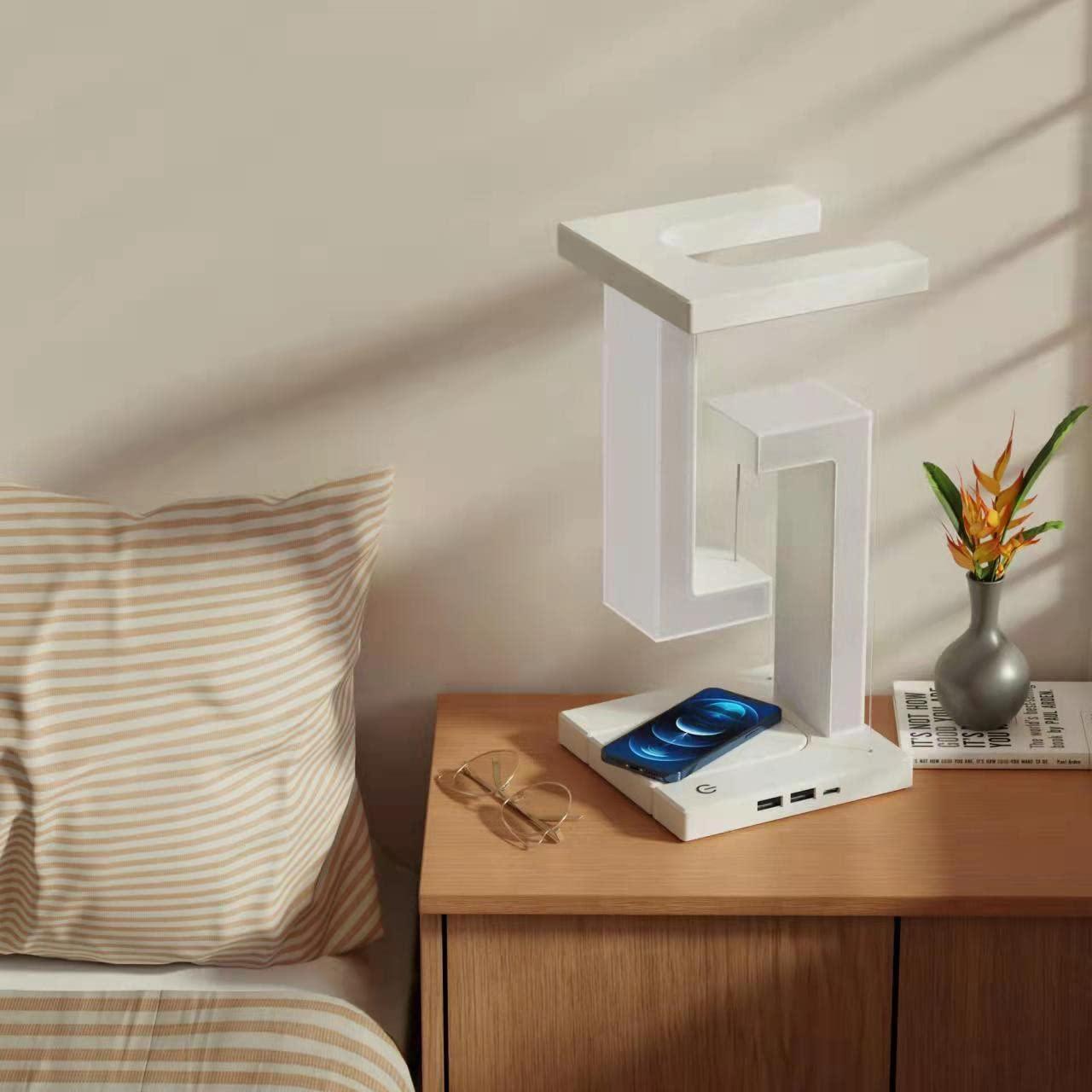 Creative Smartphone Wireless Charging Suspension Table Lamp Balance Lamp Floating For Home Bedroom 5