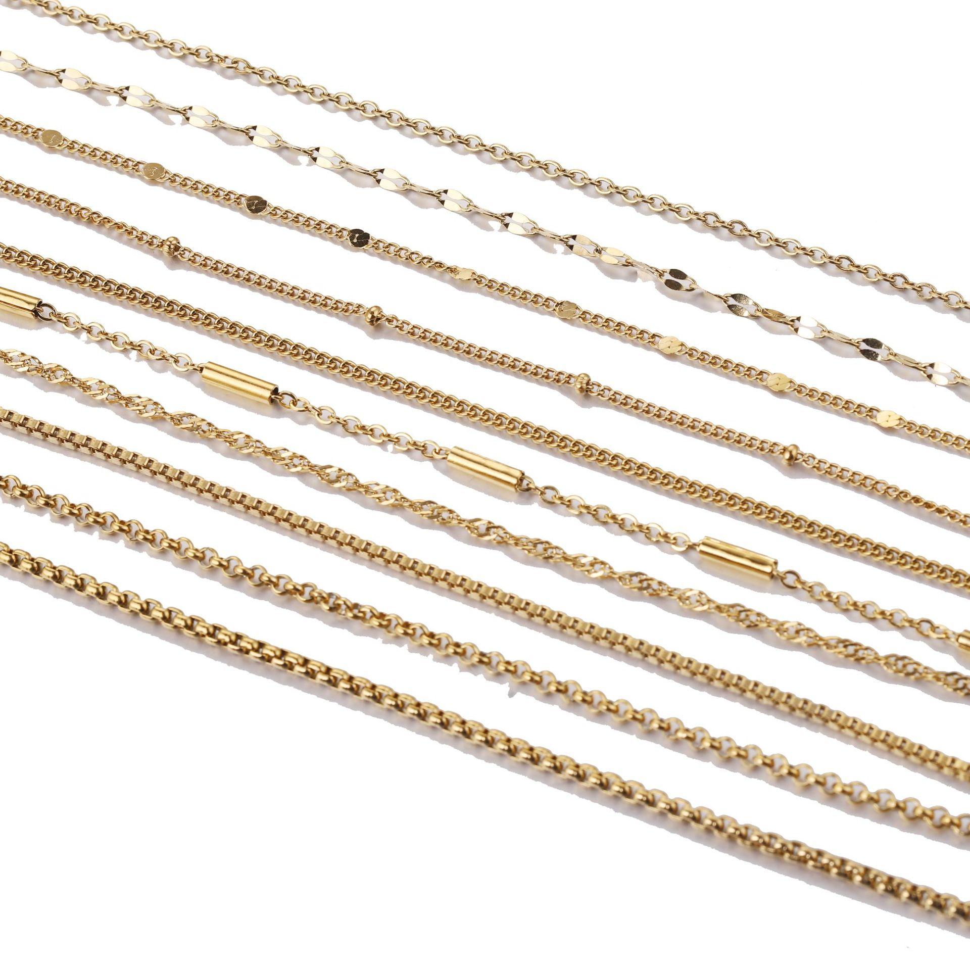 Stainless Steel Water Ripple Chain With Chain Collarbone Chain 3