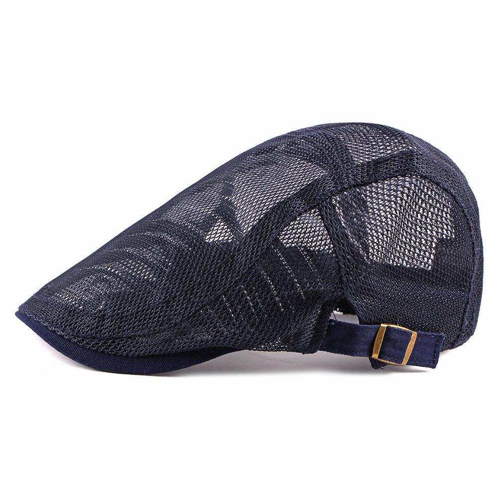 Men's And Women's Identical Single-color Mesh Lightweight And Breathable Adjustable Fashionable Retro Style Forward Hat, Suitable For Daily Commuting, Versatile And Versatile Beret. 4