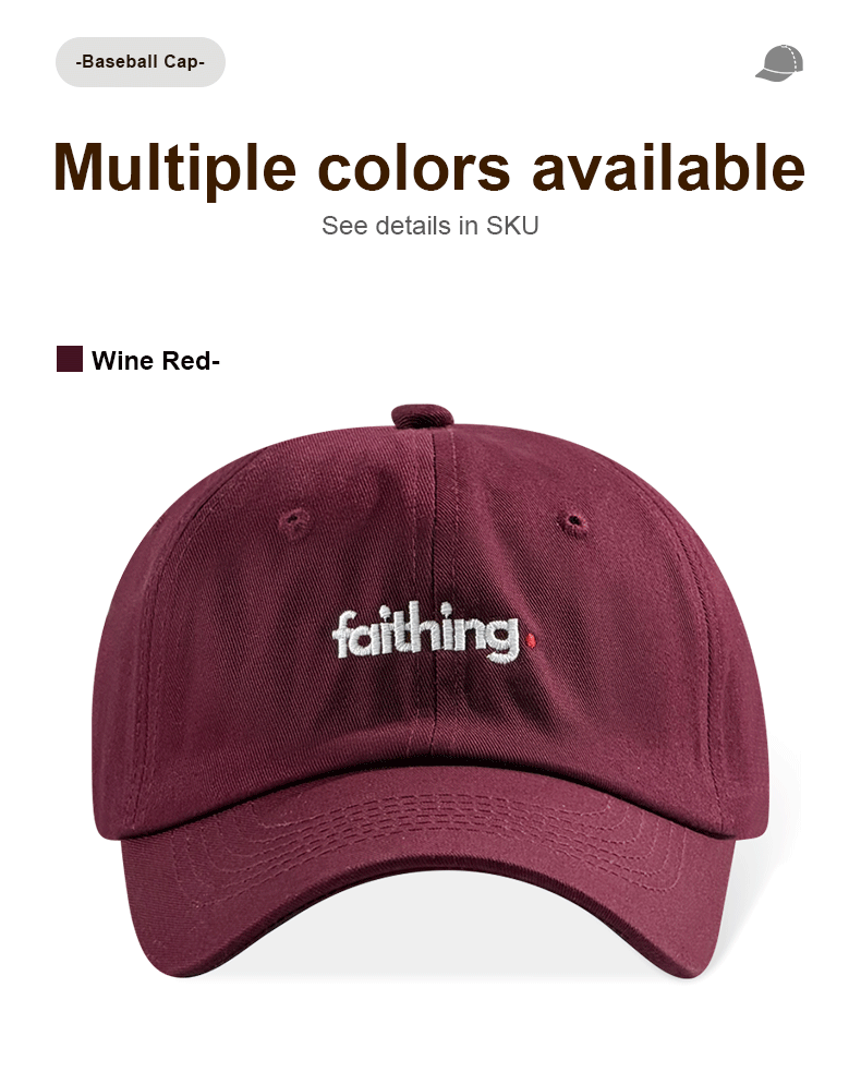 Religious Christian Faithing Letter Embroidery Black Vintage Casual Unisex Baseball Cap 13