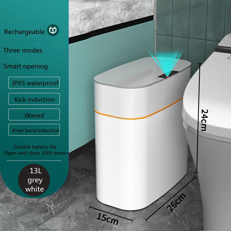 Smart Trash Can With Lid For Bedroom And Living Room Kitchen Storage Box Trash Can Induction Small Car Box Automatic Smart Dustbin Smart Trash Bin 13