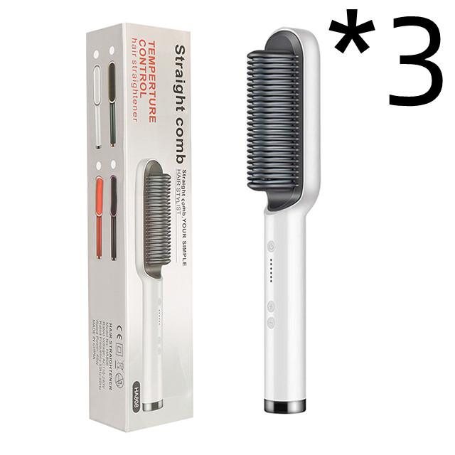 New 2 In 1 Hair Straightener Hot Comb Negative Ion Curling Tong Dual-purpose Electric Hair Brush 39